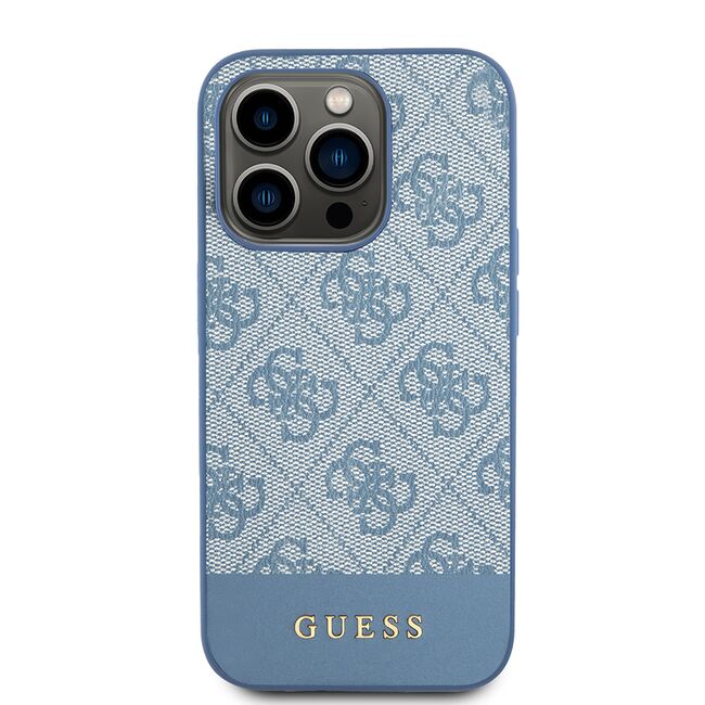 Husa pentru  iPhone 15 Pro Max Guess - Hardcase 4G Series - albastru deschis