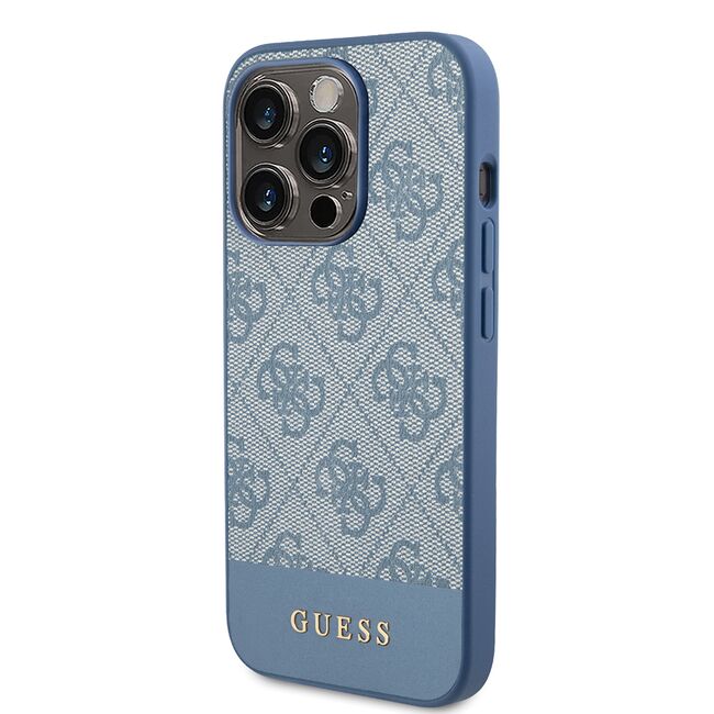 Husa pentru  iPhone 15 Pro Max Guess - Hardcase 4G Series - albastru deschis