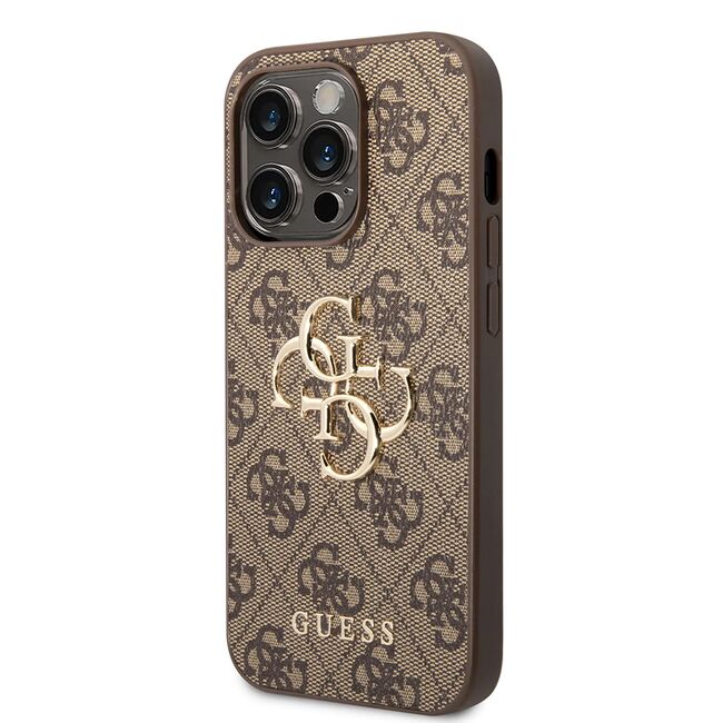 Husa pentru  iPhone 15 Pro Max Guess - Hardcase 4G Series - maro deschis