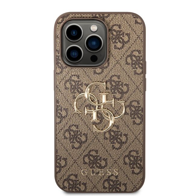 Husa pentru  iPhone 15 Pro Max Guess - Hardcase 4G Series - maro deschis