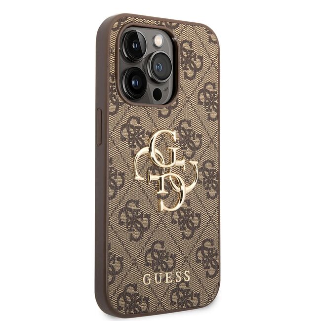 Husa pentru  iPhone 15 Pro Max Guess - Hardcase 4G Series - maro deschis
