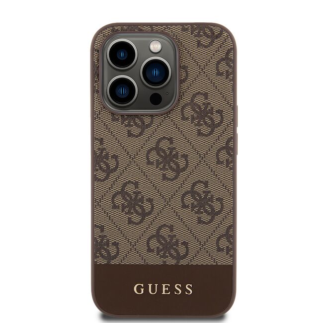 Husa pentru  iPhone 15 Pro Max Guess - Hardcase 4G Series - maro