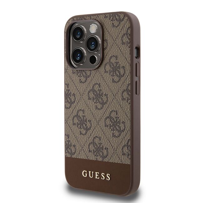 Husa pentru  iPhone 15 Pro Max Guess - Hardcase 4G Series - maro