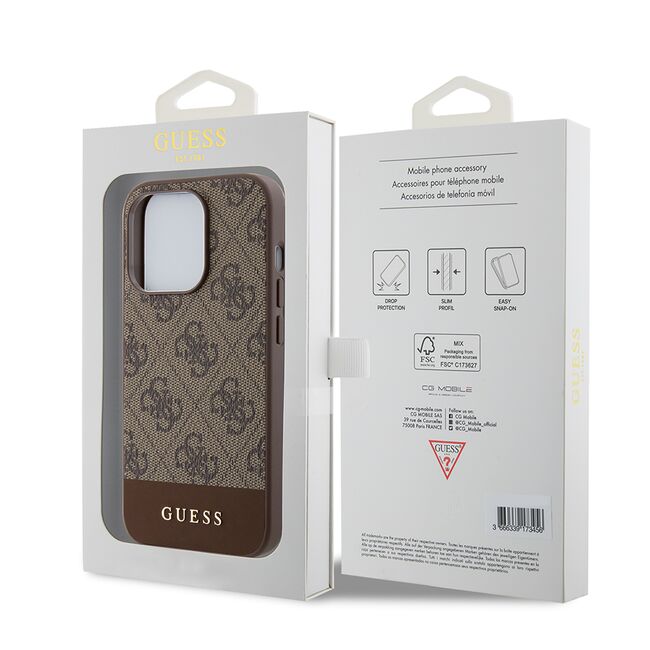 Husa pentru  iPhone 15 Pro Max Guess - Hardcase 4G Series - maro