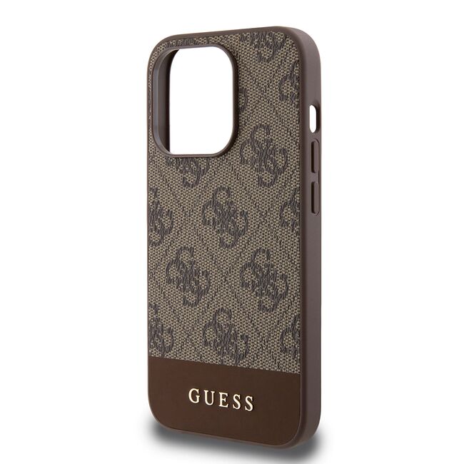 Husa pentru  iPhone 15 Pro Max Guess - Hardcase 4G Series - maro