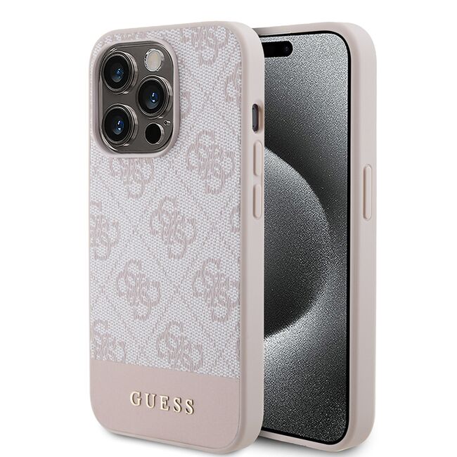 Husa pentru  iPhone 15 Pro Max Guess - Hardcase 4G Series - roz neo