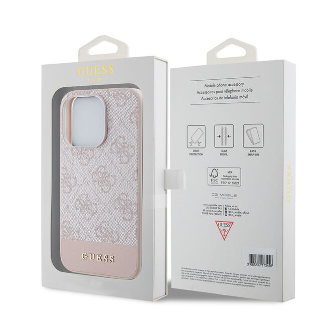 Husa pentru  iPhone 15 Pro Max Guess - Hardcase 4G Series - roz neo