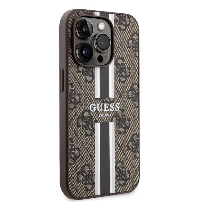 Husa pentru  iPhone 15 Pro Max cu MagSafe Guess - Hardcase 4G Series - maro