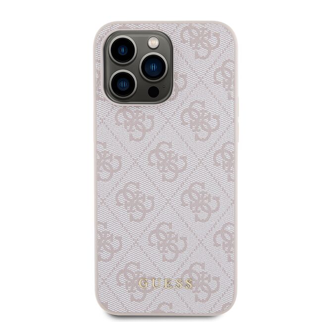 Husa pentru  iPhone 15 Pro Max cu MagSafe Guess - Hardcase 4G Series - roz neon
