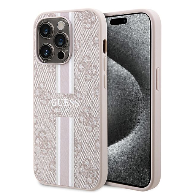 Husa pentru  iPhone 15 Pro Max cu MagSafe Guess - Hardcase 4G Series - roz