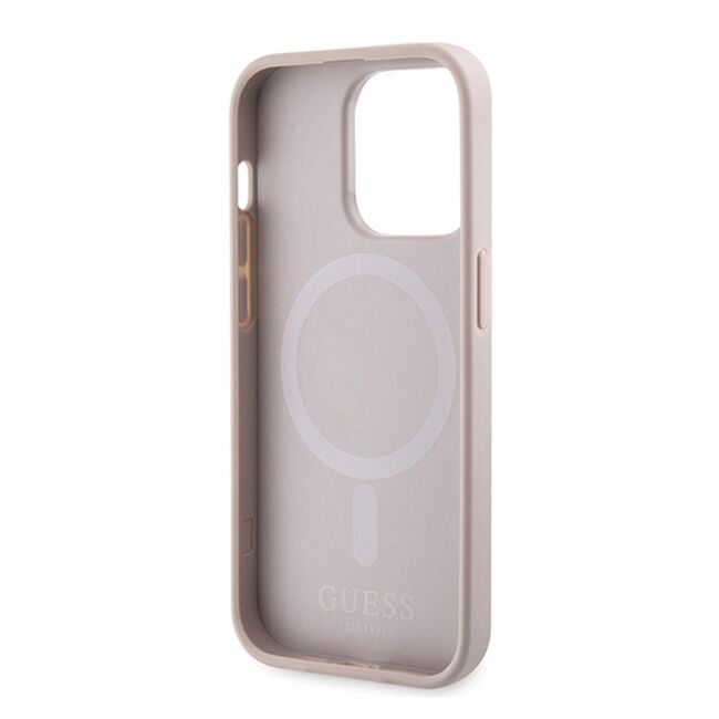Husa pentru  iPhone 15 Pro Max cu MagSafe Guess - Hardcase 4G Series - roz