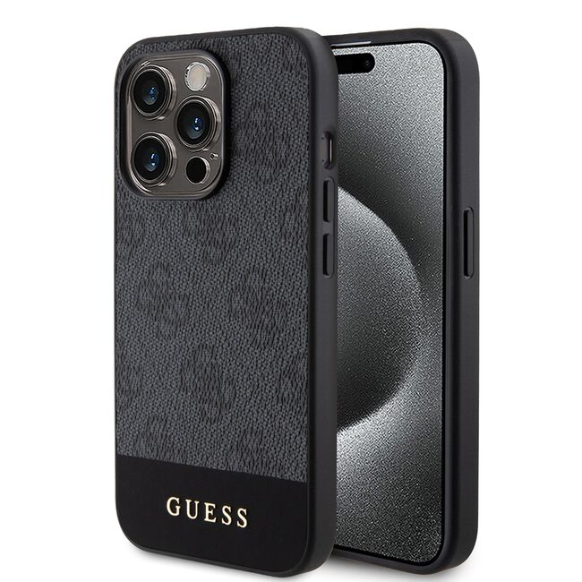 Husa pentru  iPhone 15 Pro cu MagSafe Guess - Hardcase 4G Series - gri