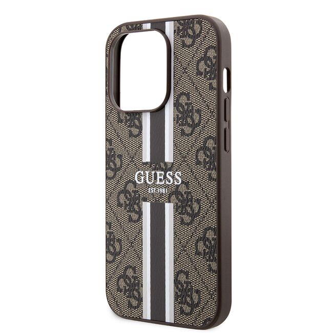 Husa pentru  iPhone 15 Pro cu MagSafe Guess - Hardcase 4G Series - maro