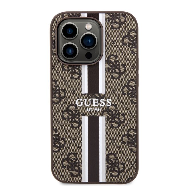 Husa pentru  iPhone 15 Pro cu MagSafe Guess - Hardcase 4G Series - maro