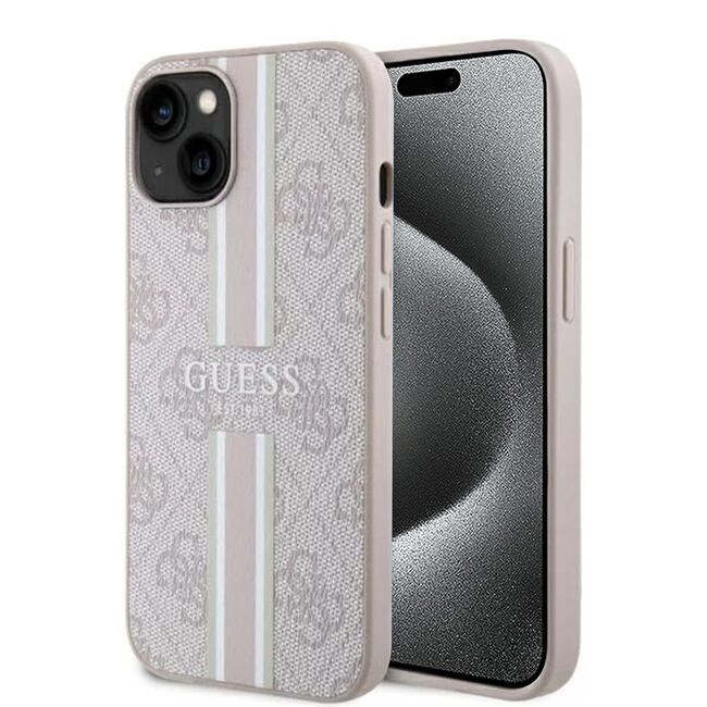 Husa pentru  iPhone 15 cu MagSafe Guess - Hardcase 4G Series - roz