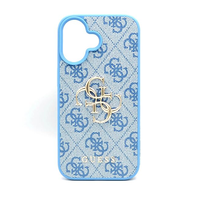 Husa pentru  iPhone 16 Guess - Hardcase 4G Series - albastru deschis