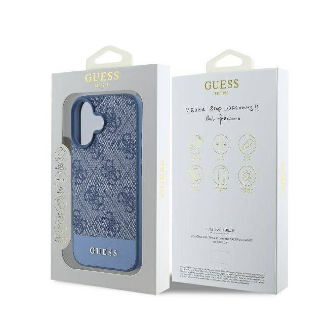 Husa pentru  iPhone 16 Guess - Hardcase 4G Series - albastru