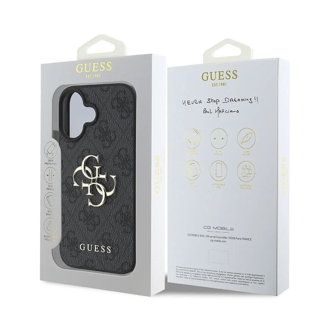 Husa pentru  iPhone 16 Guess - Hardcase 4G Series - negru denim