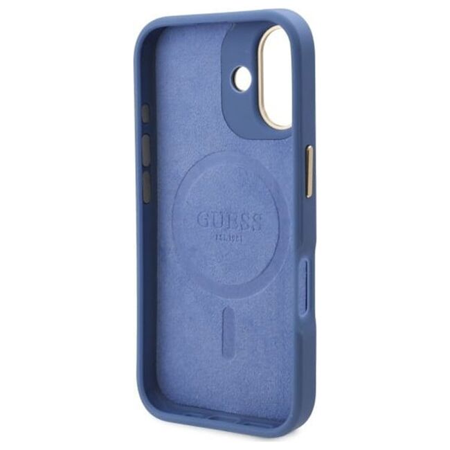 Husa pentru  iPhone 16 Plus cu MagSafe Guess - Hardcase 4G Series - albastru