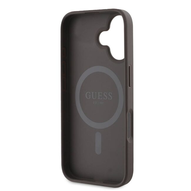 Husa pentru  iPhone 16 Plus cu MagSafe Guess - Hardcase 4G Series - maro