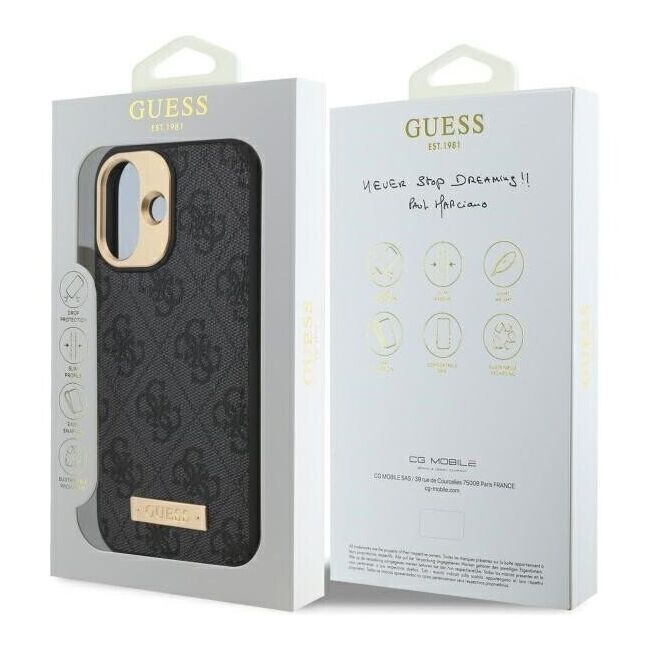 Husa pentru  iPhone 16 Plus cu MagSafe Guess - Hardcase 4G Series - negru denim
