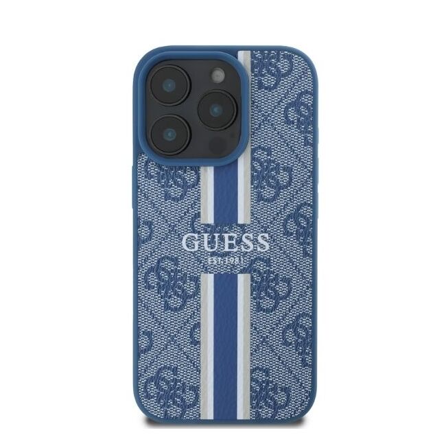 Husa pentru  iPhone 16 Pro Max cu MagSafe Guess - Hardcase 4G Series - albastru