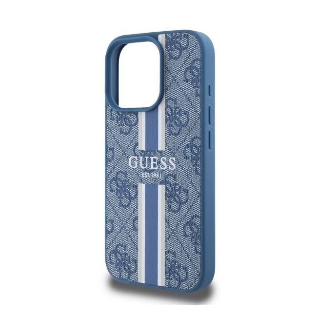 Husa pentru  iPhone 16 Pro Max cu MagSafe Guess - Hardcase 4G Series - albastru