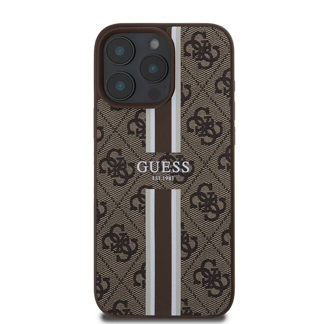 Husa pentru  iPhone 16 Pro Max cu MagSafe Guess - Hardcase 4G Series - maro