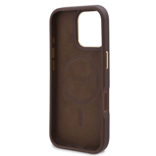 Husa pentru  iPhone 16 Pro cu MagSafe Guess - Hardcase 4G Series - albastru inchis