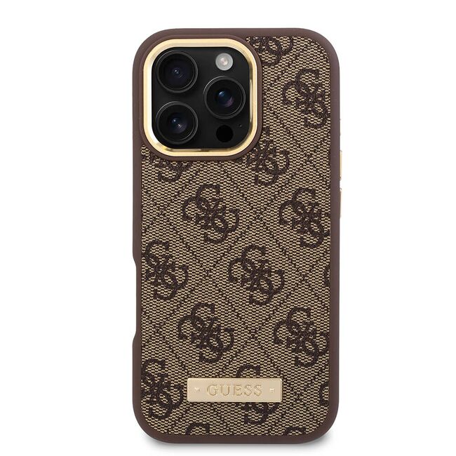 Husa pentru  iPhone 16 Pro cu MagSafe Guess - Hardcase 4G Series - albastru inchis