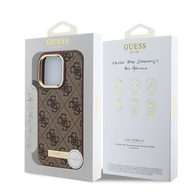 Husa pentru  iPhone 16 Pro cu MagSafe Guess - Hardcase 4G Series - albastru inchis