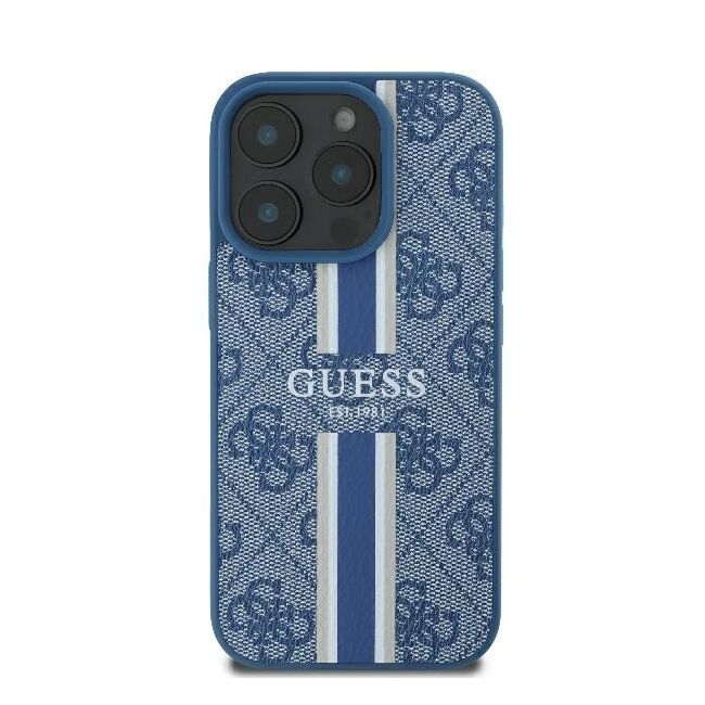 Husa pentru  iPhone 16 Pro cu MagSafe Guess - Hardcase 4G Series - albastru
