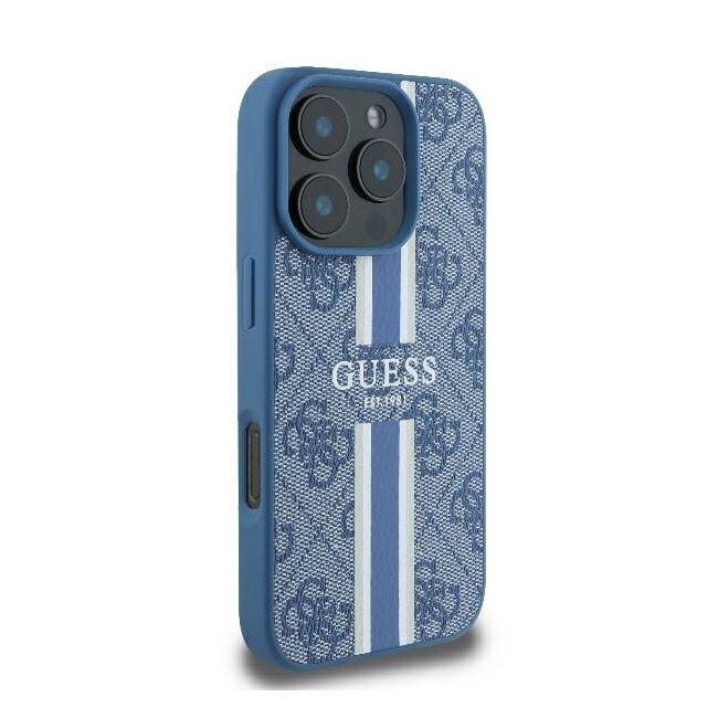 Husa pentru  iPhone 16 Pro cu MagSafe Guess - Hardcase 4G Series - albastru