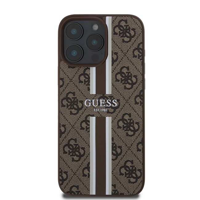 Husa pentru  iPhone 16 Pro cu MagSafe Guess - Hardcase 4G Series - maro