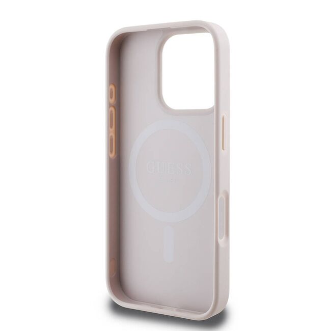 Husa pentru  iPhone 16 Pro cu MagSafe Guess - Hardcase 4G Series - roz