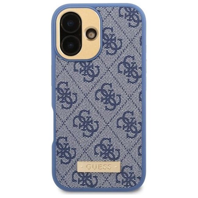 Husa pentru  iPhone 16 cu MagSafe Guess - Hardcase 4G Series - albastru inchis