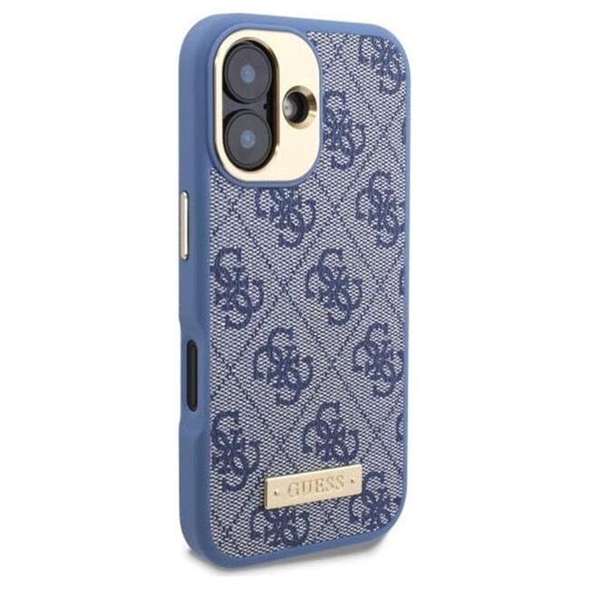 Husa pentru  iPhone 16 cu MagSafe Guess - Hardcase 4G Series - albastru inchis