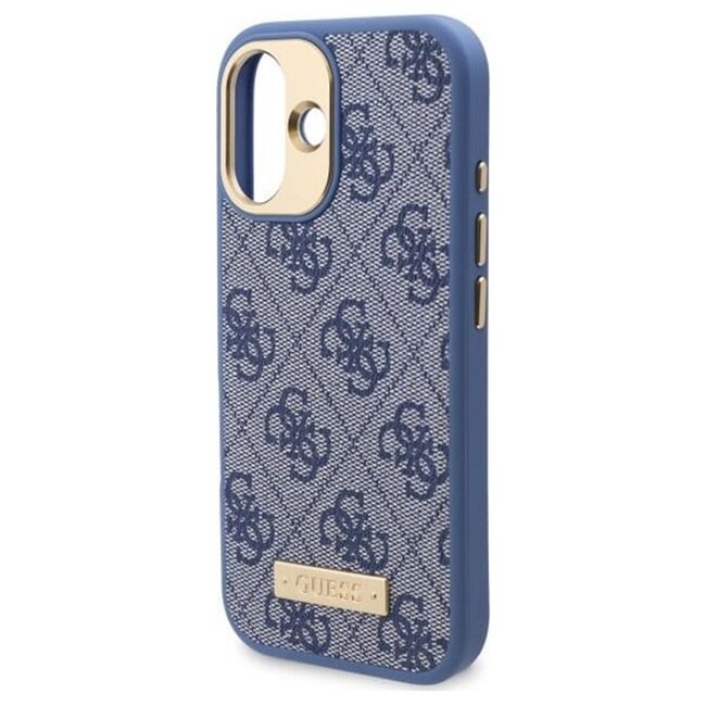 Husa pentru  iPhone 16 cu MagSafe Guess - Hardcase 4G Series - albastru inchis