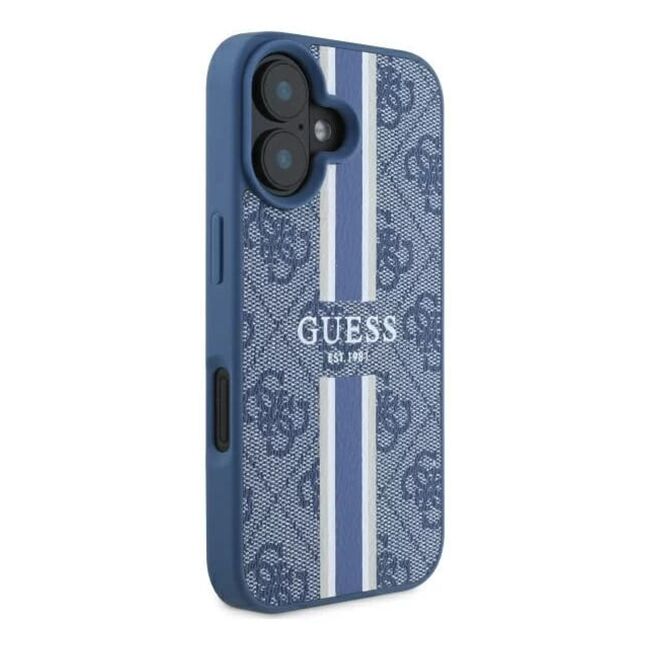 Husa pentru  iPhone 16 cu MagSafe Guess - Hardcase 4G Series - albastru
