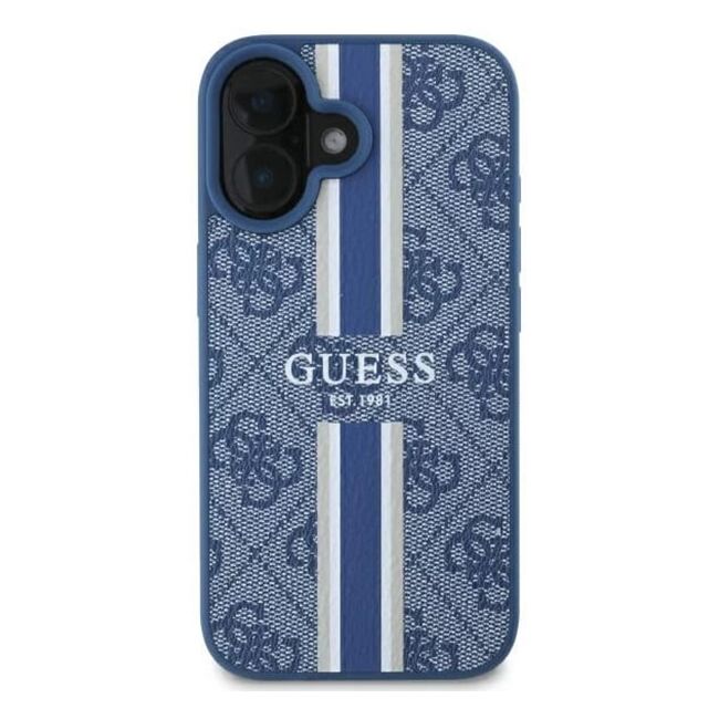 Husa pentru  iPhone 16 cu MagSafe Guess - Hardcase 4G Series - albastru