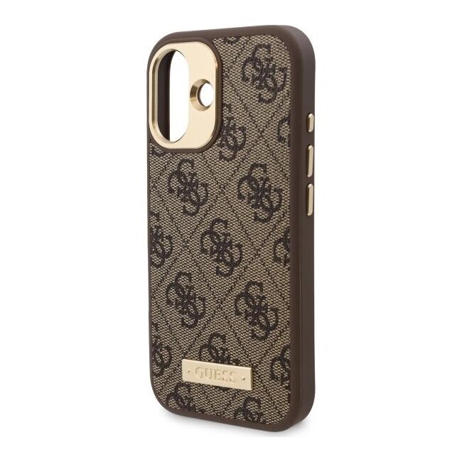 Husa pentru  iPhone 16 cu MagSafe Guess - Hardcase 4G Series - maro inchis