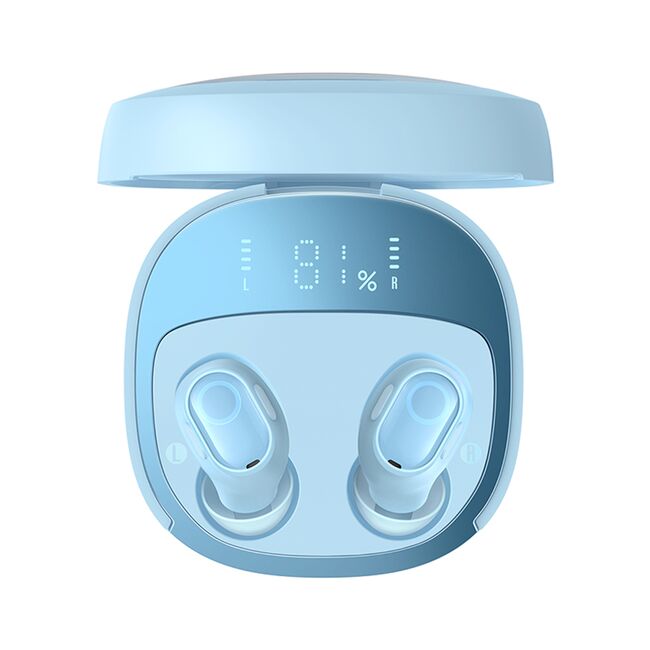 Casti Wireless Baseus Earbuds WM02+ True Wireless Stereo, Bluetooth V5.3, Smart Display - Albastru