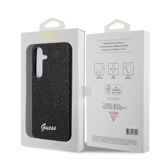Husa pentru  Samsung Galaxy S24+ Plus Guess - Glitter Fixed - negru