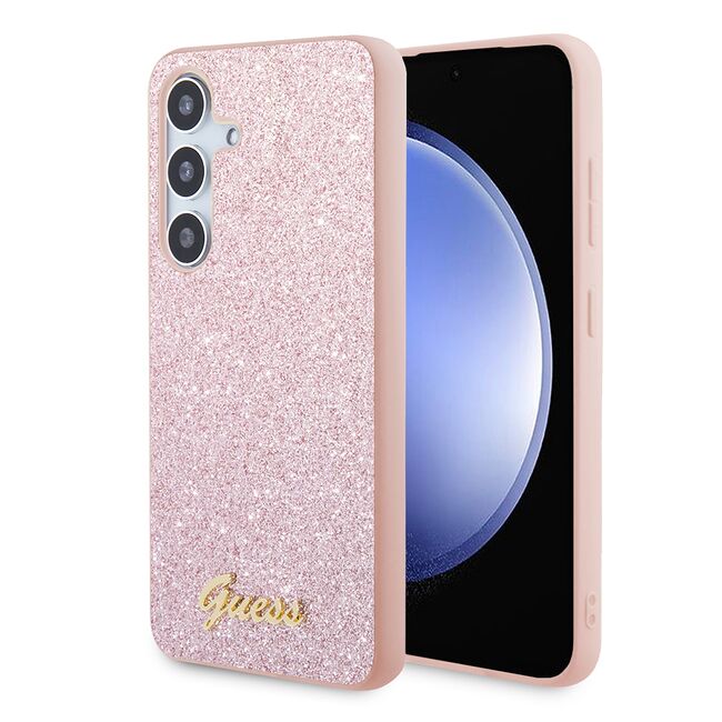 Husa pentru  Samsung Galaxy S24+ Plus Guess - Glitter Fixed - roz