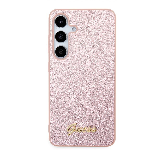 Husa pentru  Samsung Galaxy S24 Guess - Glitter Fixed - alb