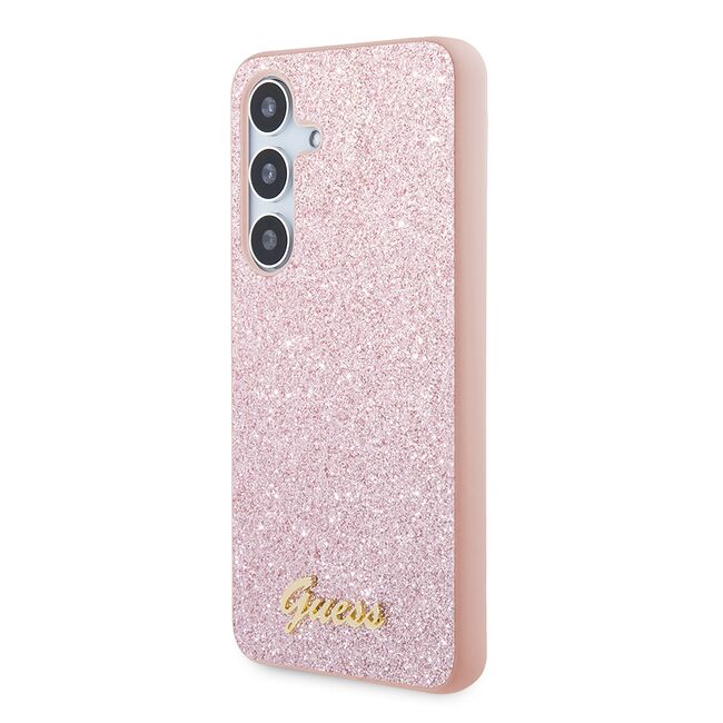 Husa pentru  Samsung Galaxy S24 Guess - Glitter Fixed - alb