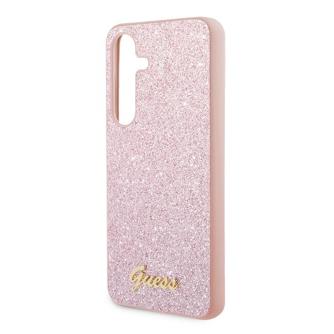 Husa pentru  Samsung Galaxy S24 Guess - Glitter Fixed - alb