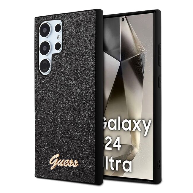Husa pentru  Samsung Galaxy S24 Ultra Guess - Glitter Fixed - negru