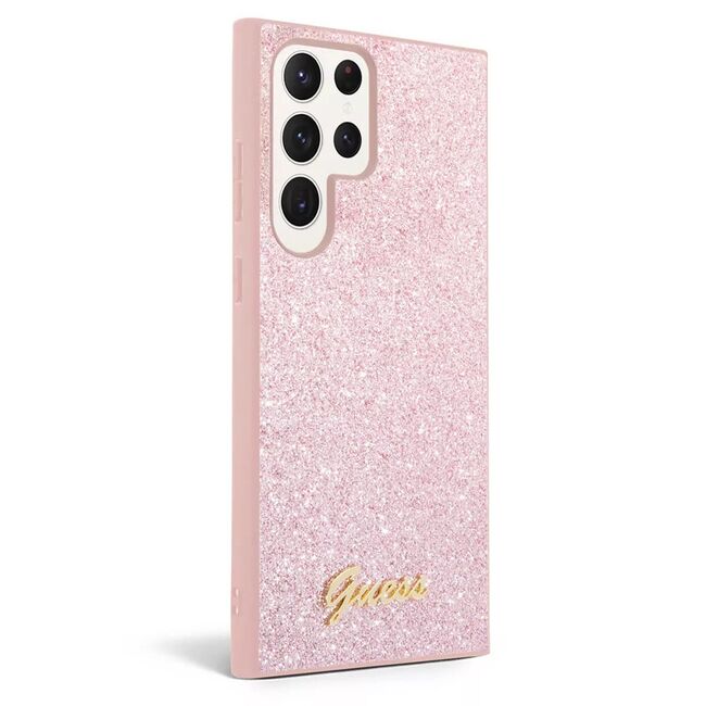 Husa pentru  Samsung Galaxy S24 Ultra Guess - Glitter Fixed - roz