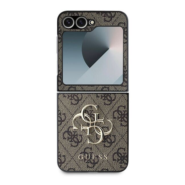 Husa pentru  Samsung Galaxy Z Flip 6 Guess - Leather 4G Triangle Strass - maro